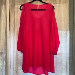 Mittoshop hot pink open sleeve dress